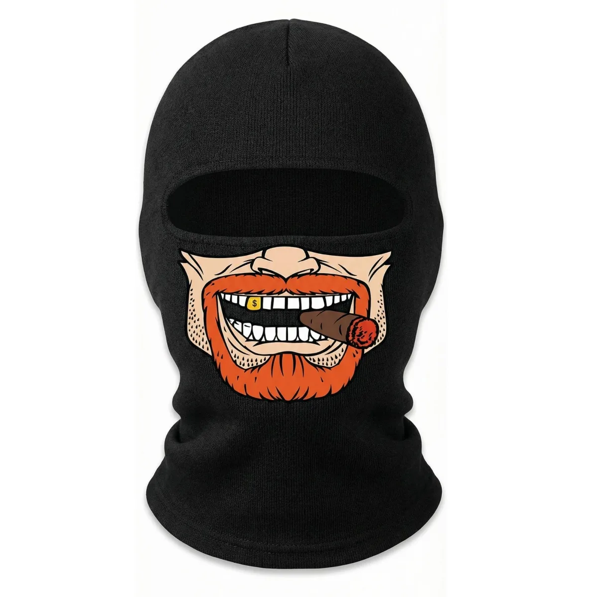 Unisex Sakallı Puro Baskılı Balaklava 1 Adet Tek Beden Viskoz Kask İçi Outdoor Maske · RENK: SİYAH · BEDEN: Standart