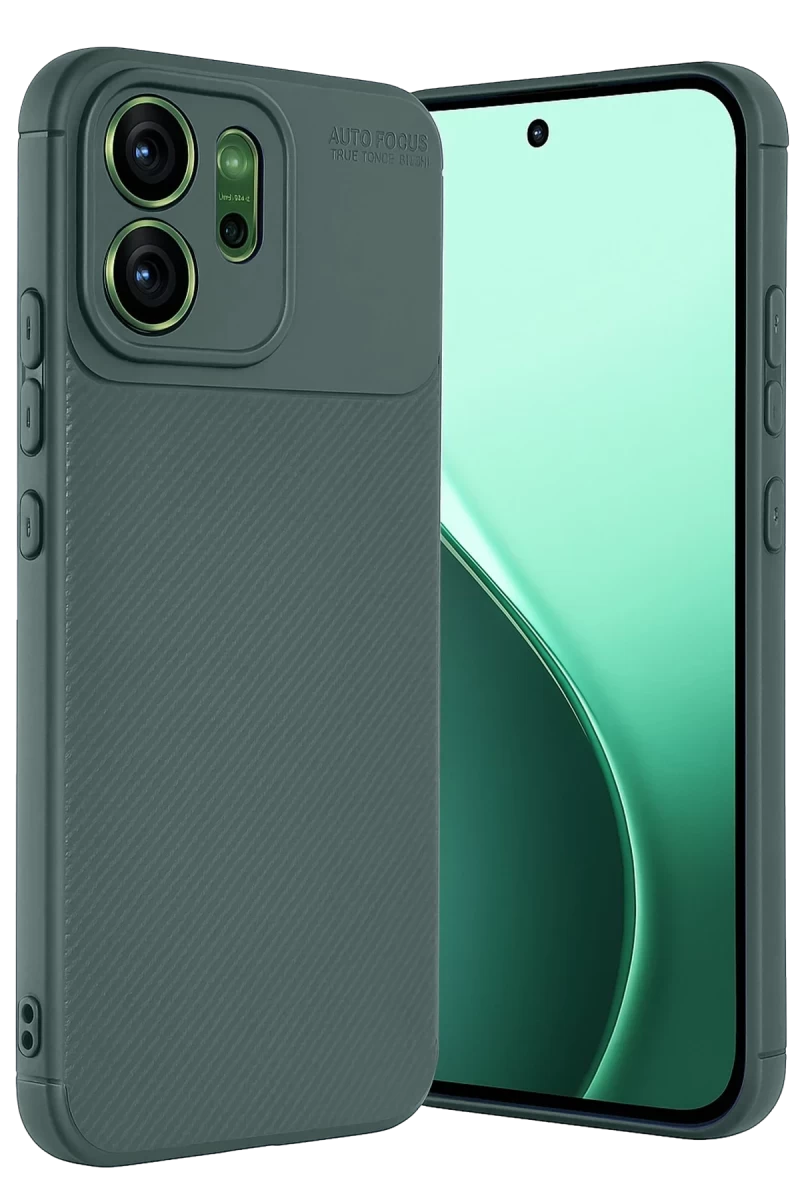 Oppo Reno 14F Uyumlu Auto Focus Karbon Kapak - Koyu Yeşil