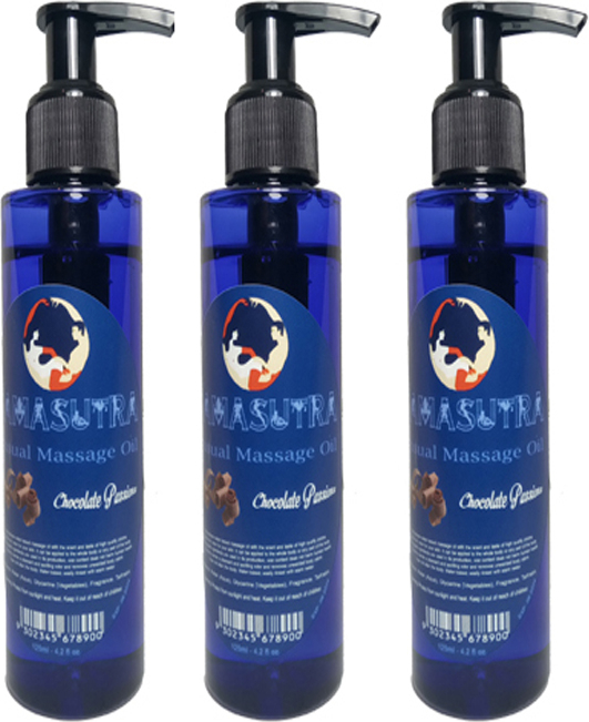 Kamasutra Erkeklere Kadınlara Özel Çikolata Aromalı Masaj Yağı Pure Edible Chocolate Flavor Massage Oil 125ml 3 Adet