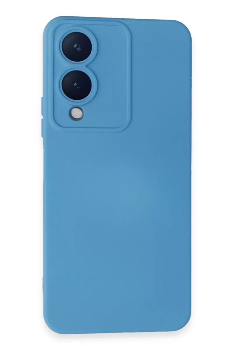 Vivo Y17S Uyumlu Kılıf Nano içi Kadife Silikon - Mavi