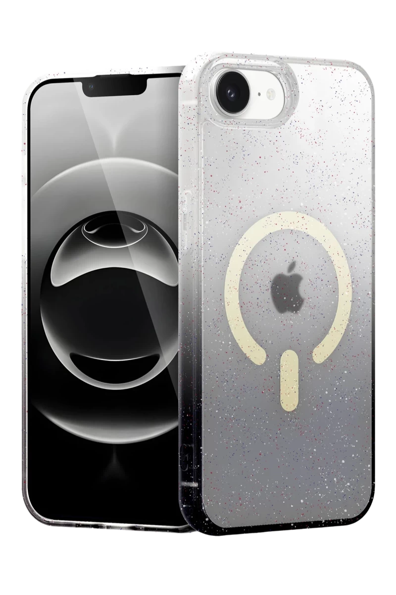 Apple iPhone 16E Uyumlu Pummel Shiny Magsafe Kapak - Siyah