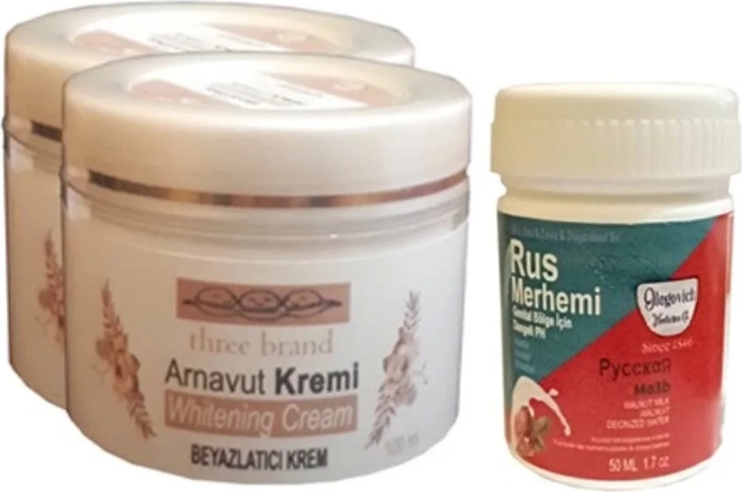 Three Brand Vücut Kremi 100 ml Arnavut Kremi 2 Ad + Rus Merhemi 50 ml 1 Ad