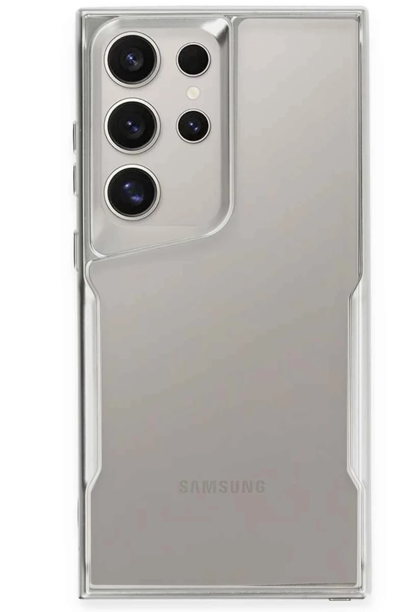 Samsung Galaxy S24 Ultra Uyumlu Kılıf Boyi Silikon Kapak - Gümüş