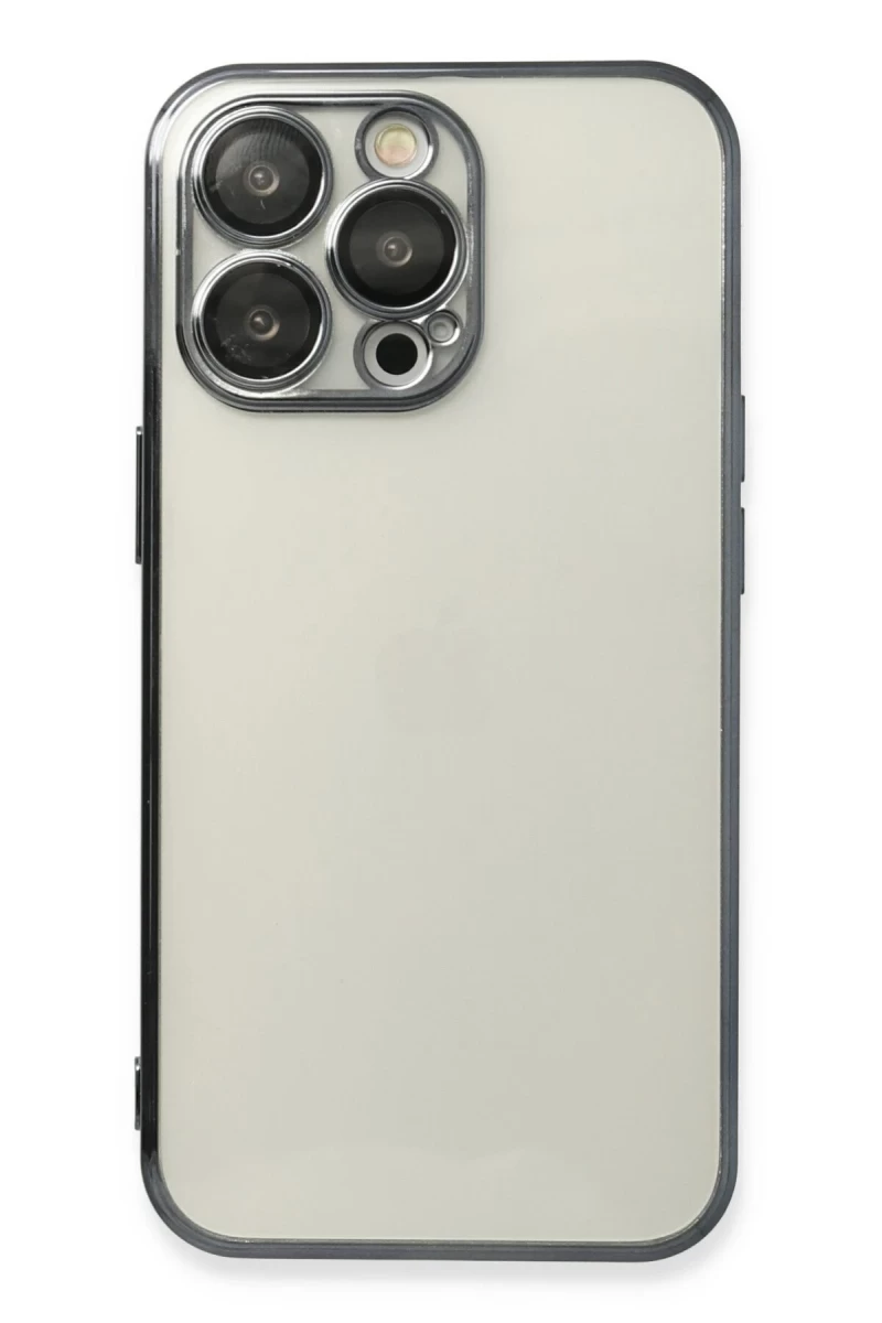 Apple iPhone 14 Pro Uyumlu Kılıf Lensli Silikon - Siyah