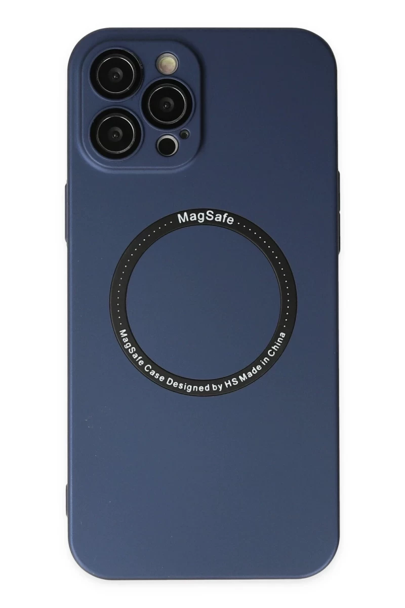Apple iPhone 12 Pro Uyumlu Kılıf Jack Magneticsafe Lens Silikon - Lacivert
