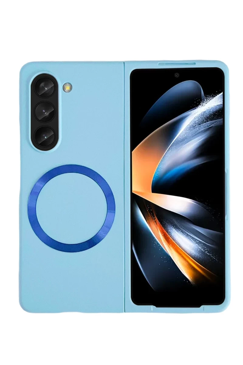 Samsung Galaxy Z Fold 5 Kılıf Mata Fold Kapak - Sierra Blue