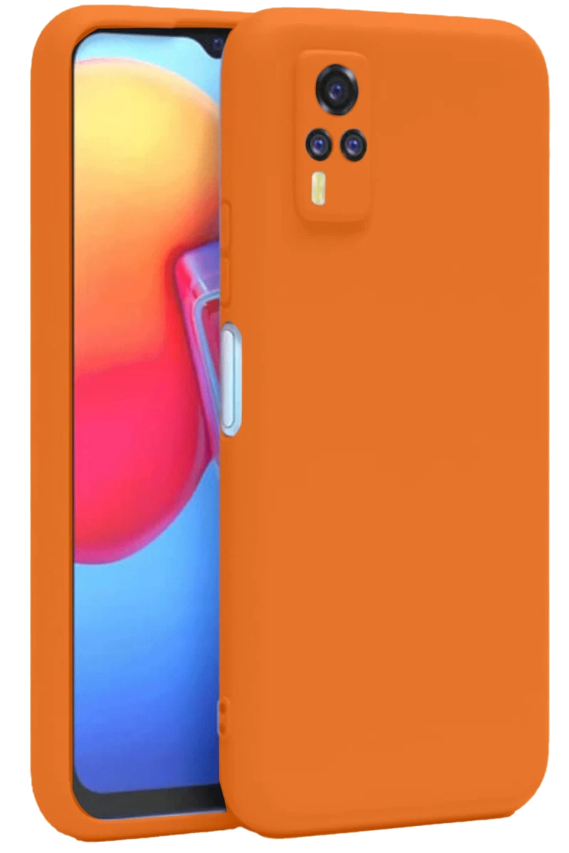 Vivo Y53S Uyumlu Kılıf Nano içi Kadife Silikon - Turuncu