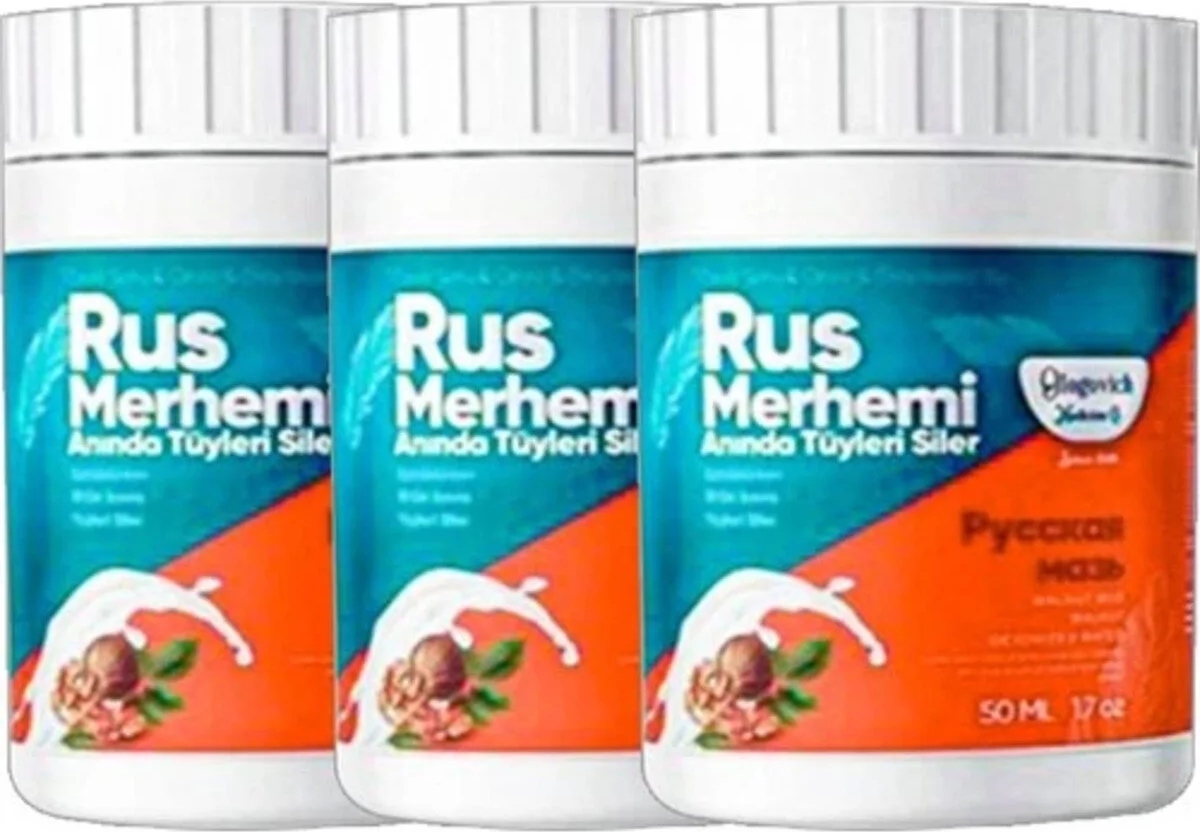 Süper Glegnd Turquoise Tüylere Krem 3 Adet Ceviz & Ceviz Sütü Russ Merhemi 50 ml