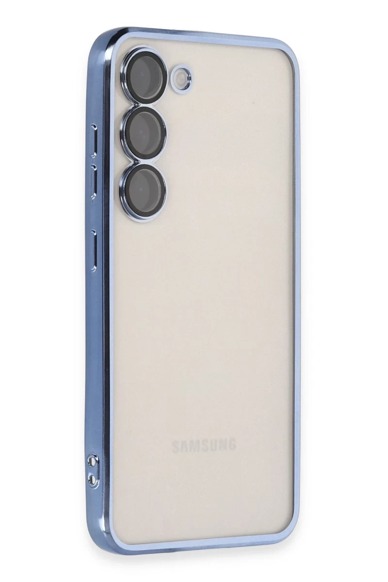 Samsung Galaxy S23 Plus Uyumlu Kılıf Lensli Silikon - Açık Mavi