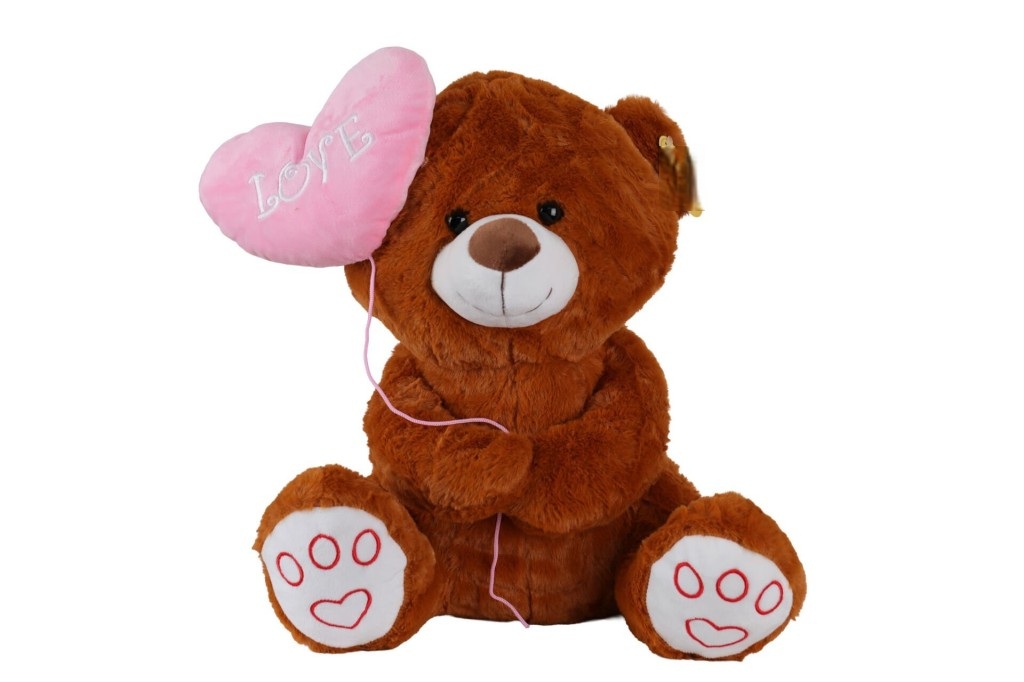 4740 SK PELUŞ AYI KALPLİ BALONLU 40CM 2R