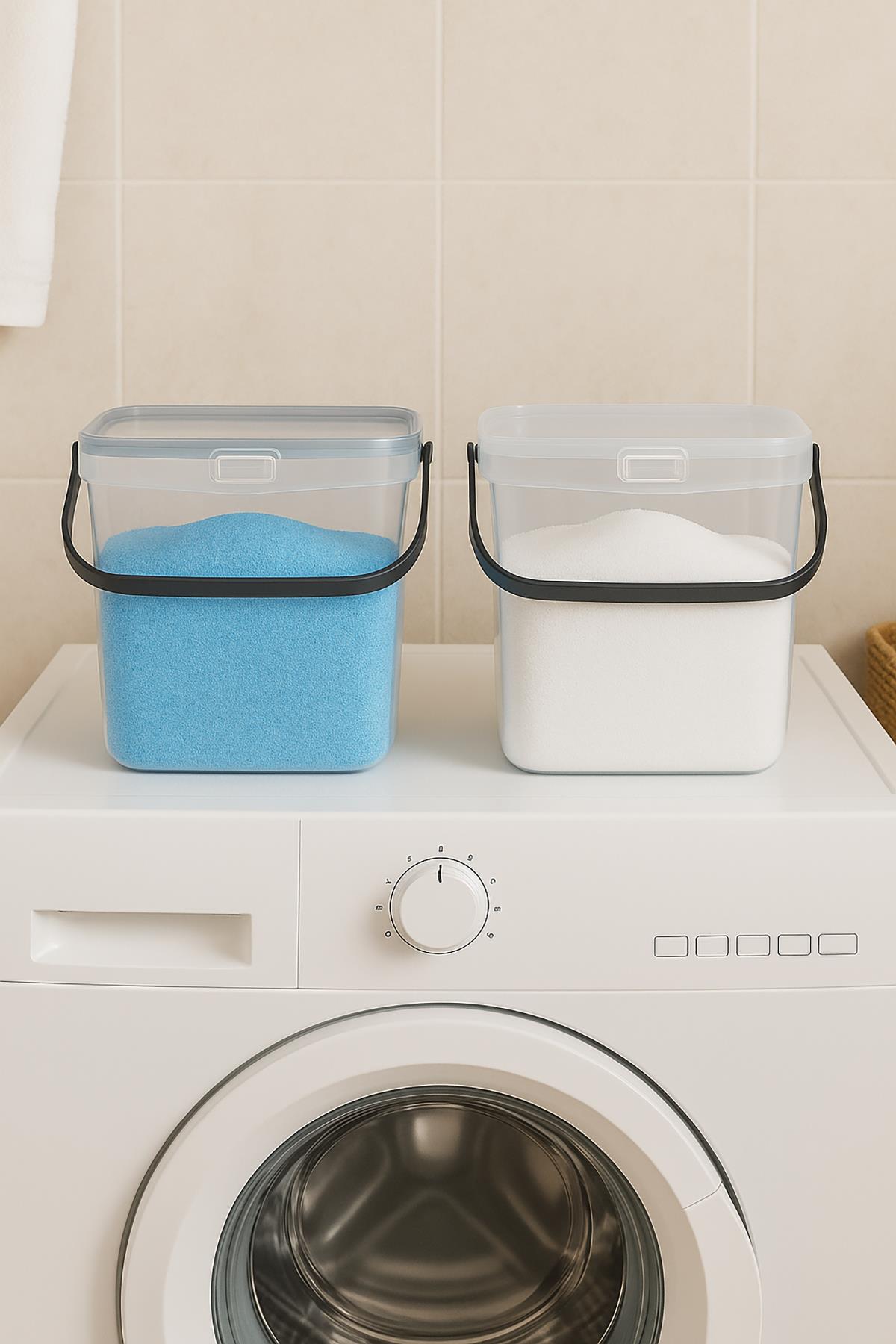 2?li Multibox Deterjanlık Kutusu &amp; Banyo Düzenleyici &amp; Saklama Kutusu 6 Lt Şeffaf