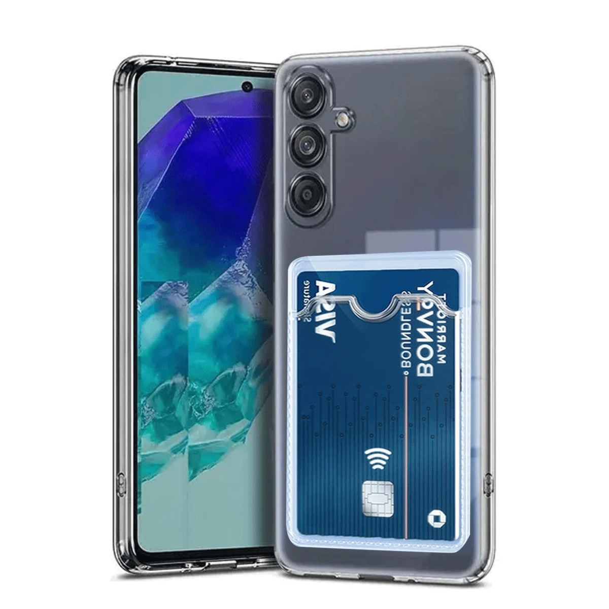 Galaxy A36 Kılıf Kart Şeffaf Silikon - Şeffaf