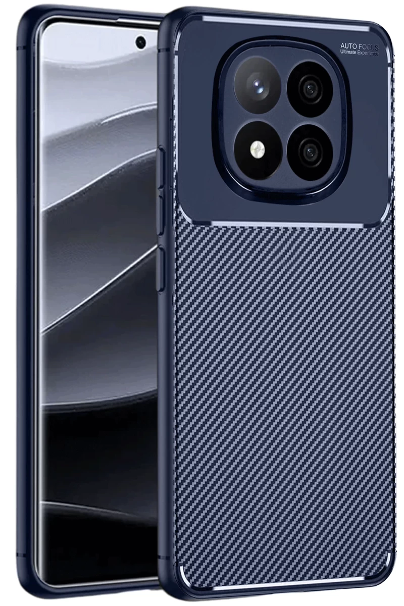 Xiaomi Redmi Note 14 Pro 5G Uyumlu Kılıf Auto Focus Karbon Kapak - Lacivert