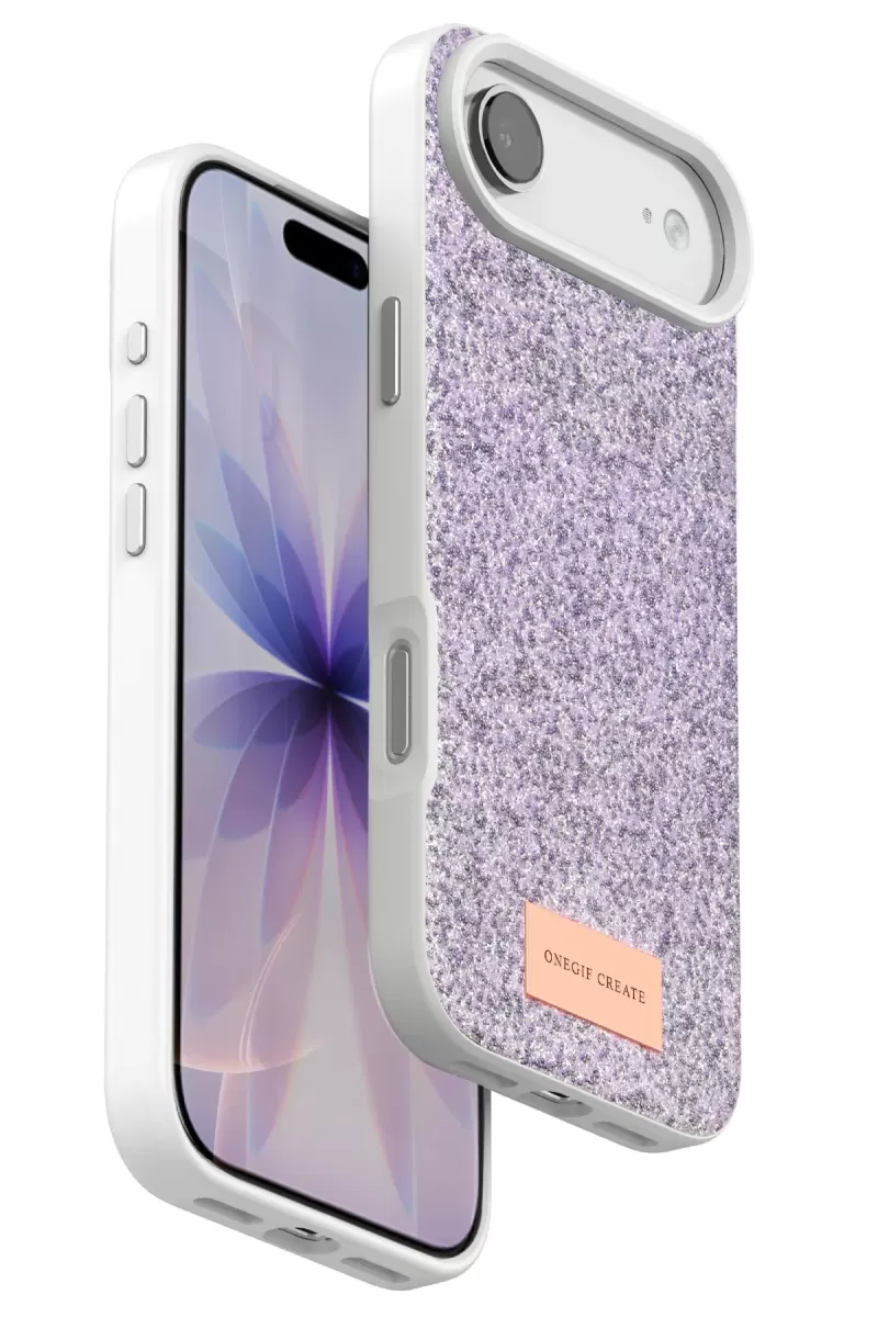 Onegif Apple iPhone 17 Uyumlu Air Uyumlu Bright Simli Kapak - Lila