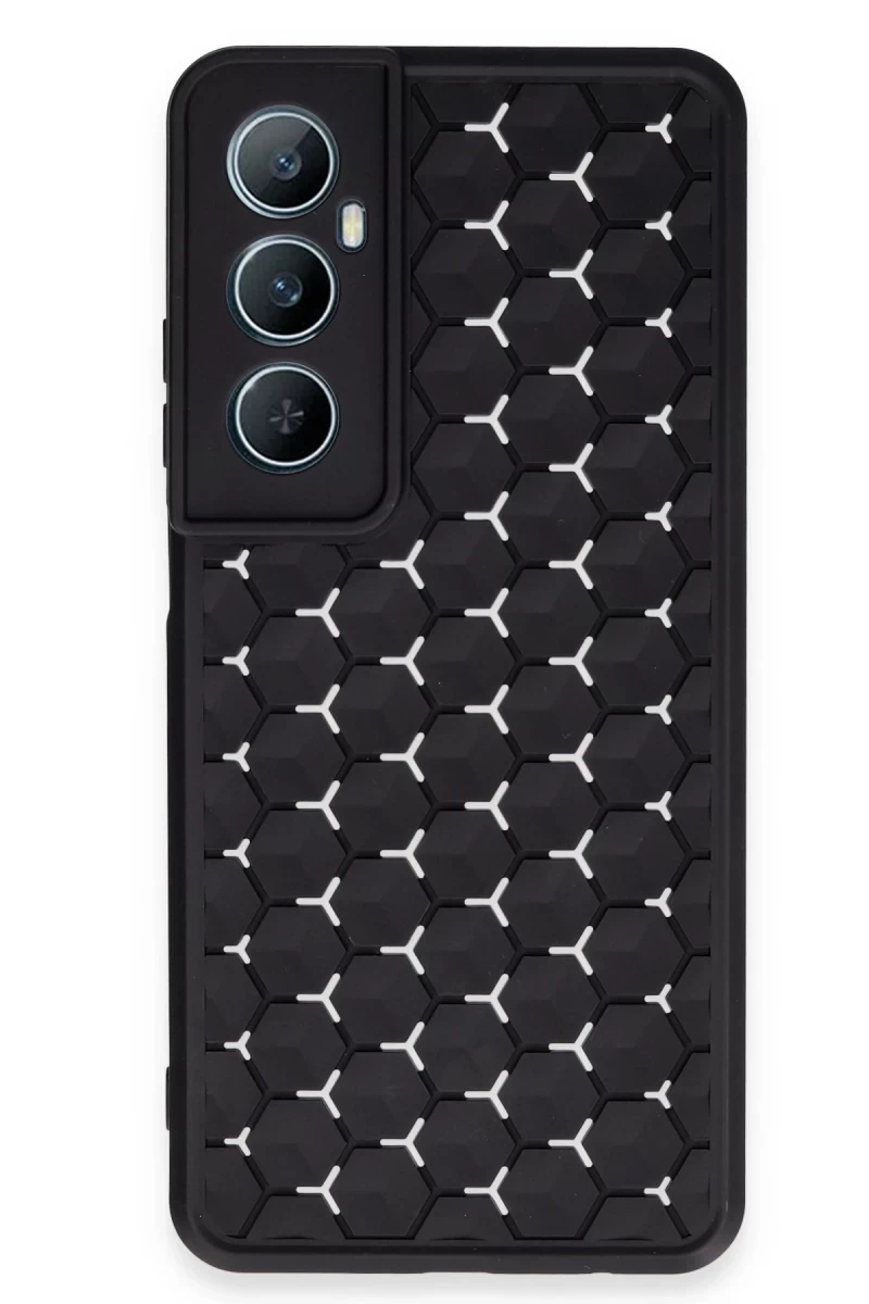 Realme C65 Uyumlu Kılıf Petek Silikon Kapak - Siyah