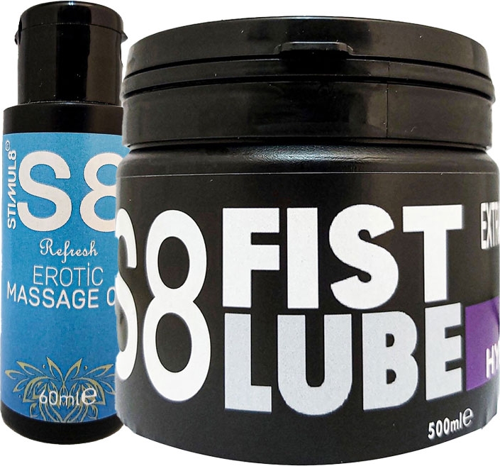 Stimul8 Fist Lube 500ML Big Size Lubrikant + Stimul8 Masaj Yağı 60 ml