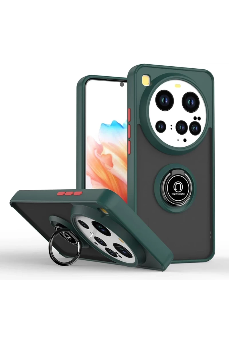 Xiaomi Mi 15 Ultra Uyumlu Kılıf Montreal Yüzüklü Silikon Kapak - Yeşil