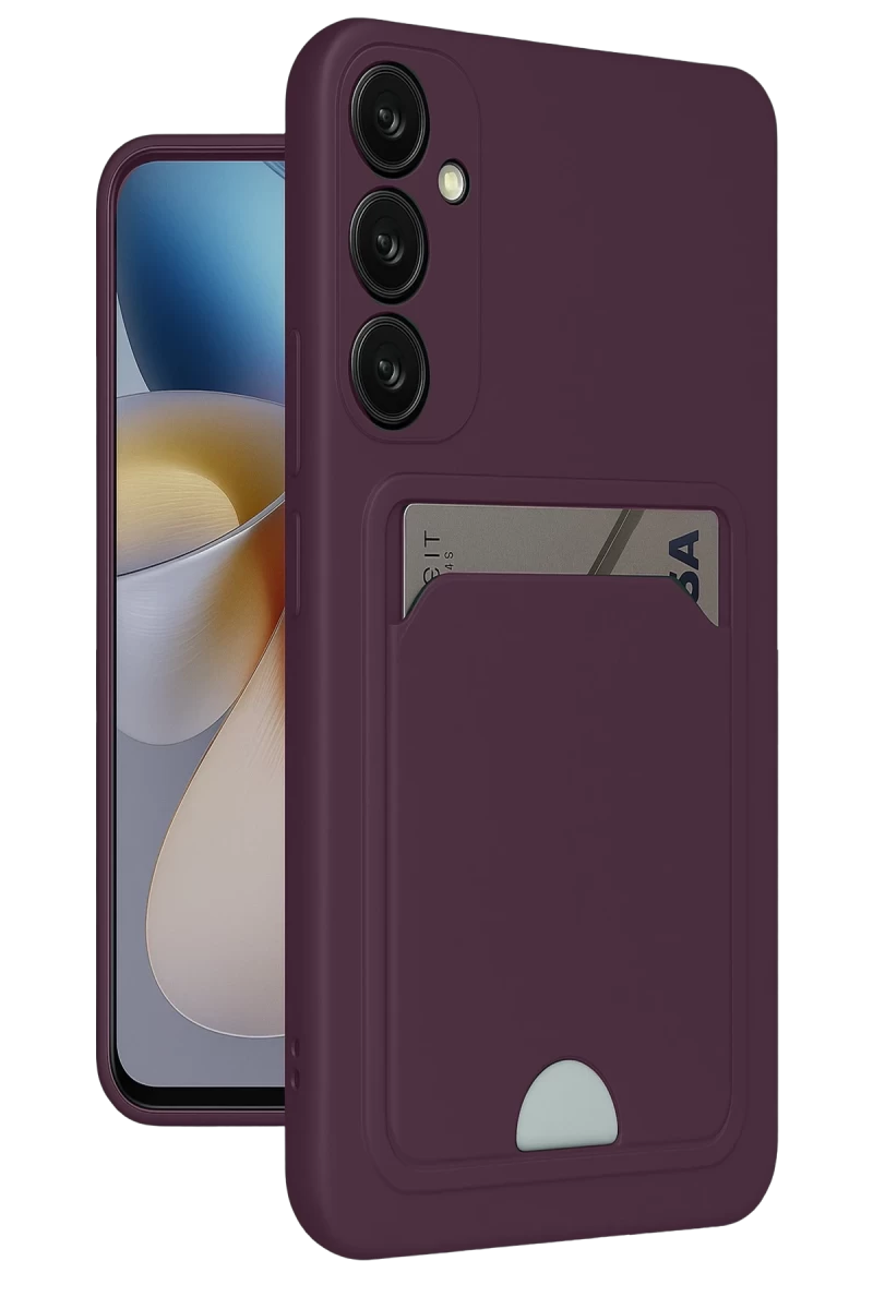 Samsung Galaxy A26 Uyumlu Kılıf Kelvin Kartvizitli Silikon - Derin Mor