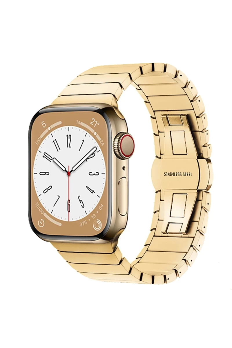 Apple Watch 42mm Uyumlu KR413 Fine Steel Kordon - Gold