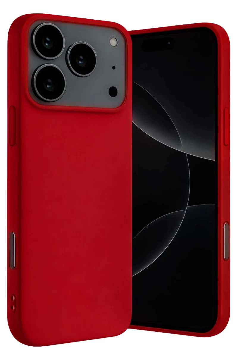 Apple iPhone 17 Pro Max Uyumlu Nano içi Kadife Silikon - Kırmızı