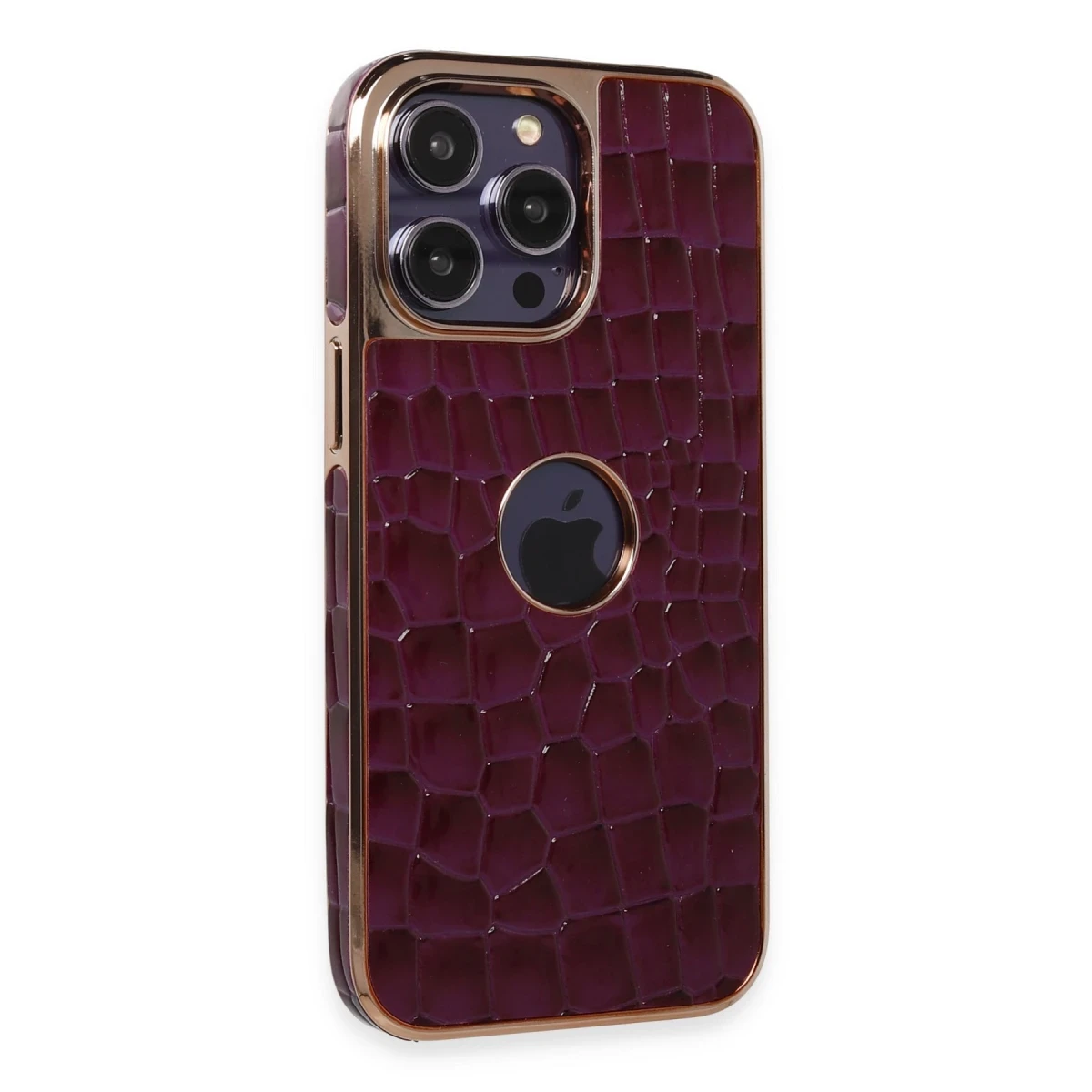 Apple iPhone 14 Pro Uyumlu Kılıf Snake Kapak - Derin Mor