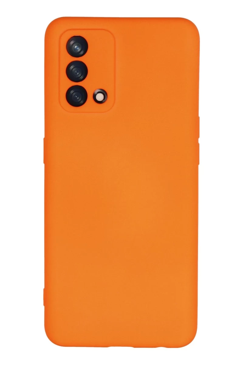 Oppo A74 4G Uyumlu Kılıf Nano içi Kadife Silikon - Turuncu