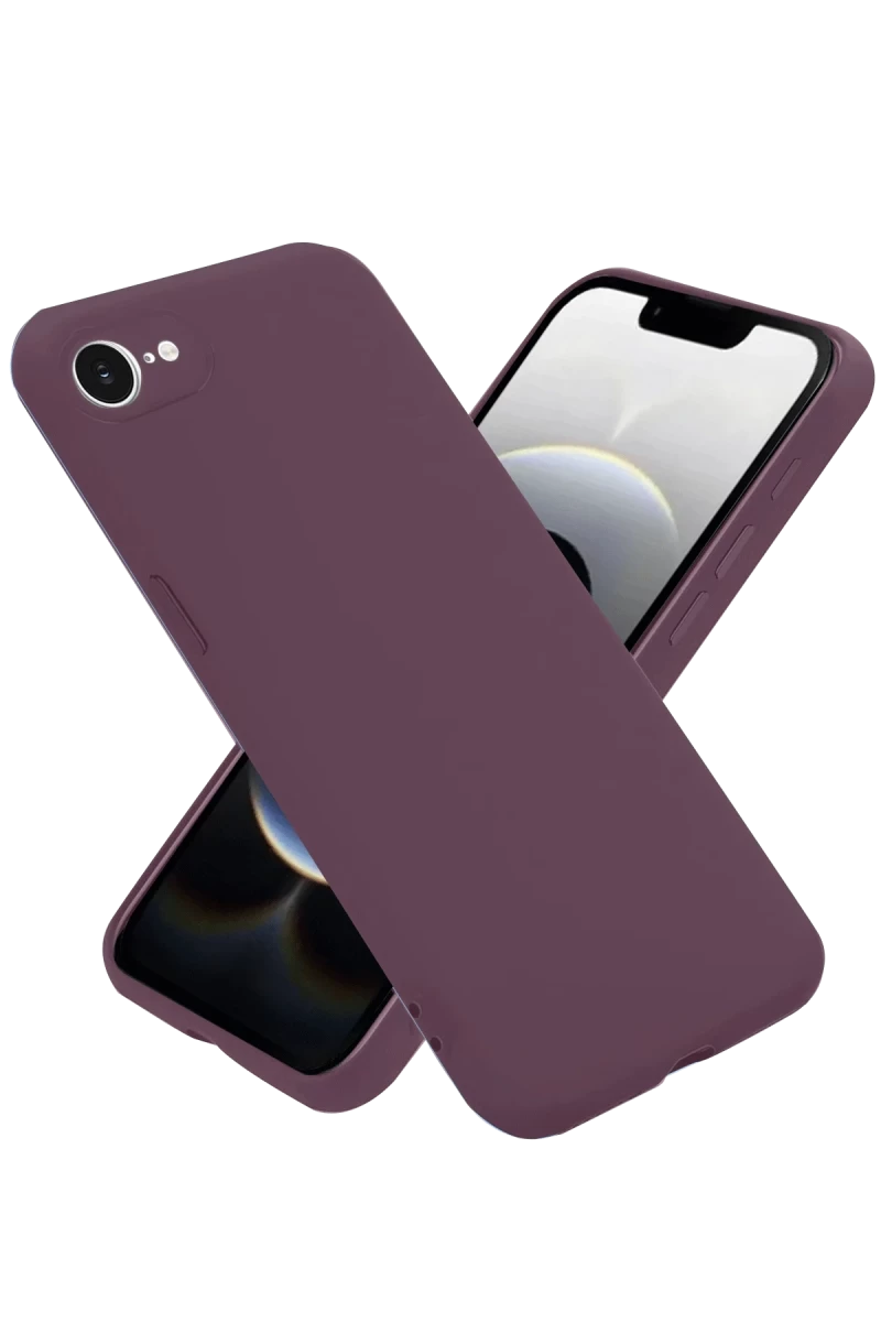Apple iPhone 16E Uyumlu Kılıf First Silikon - Mürdüm