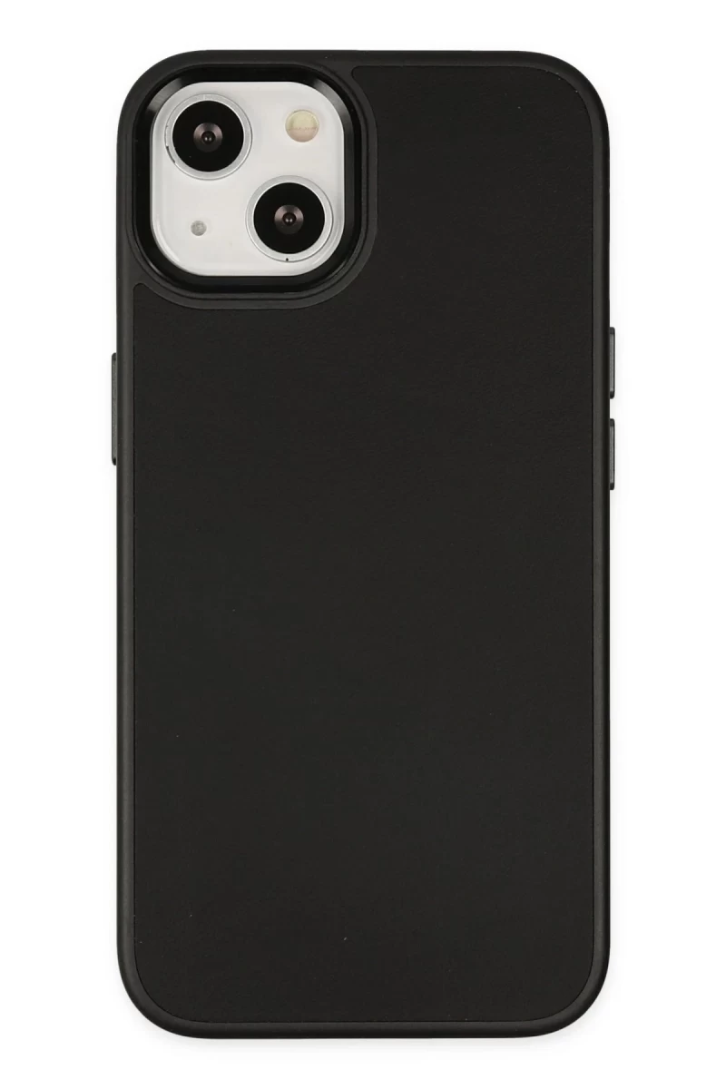 Apple iPhone 14 Plus Uyumlu Kılıf Asya Deri Silikon - Siyah