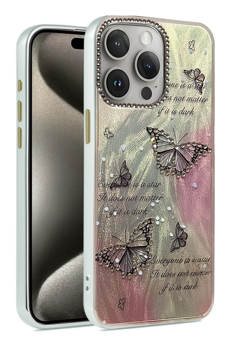 Apple iPhone 14 Pro Uyumlu Kılıf Blade Aynalı Desenli Kapak - Desen 6