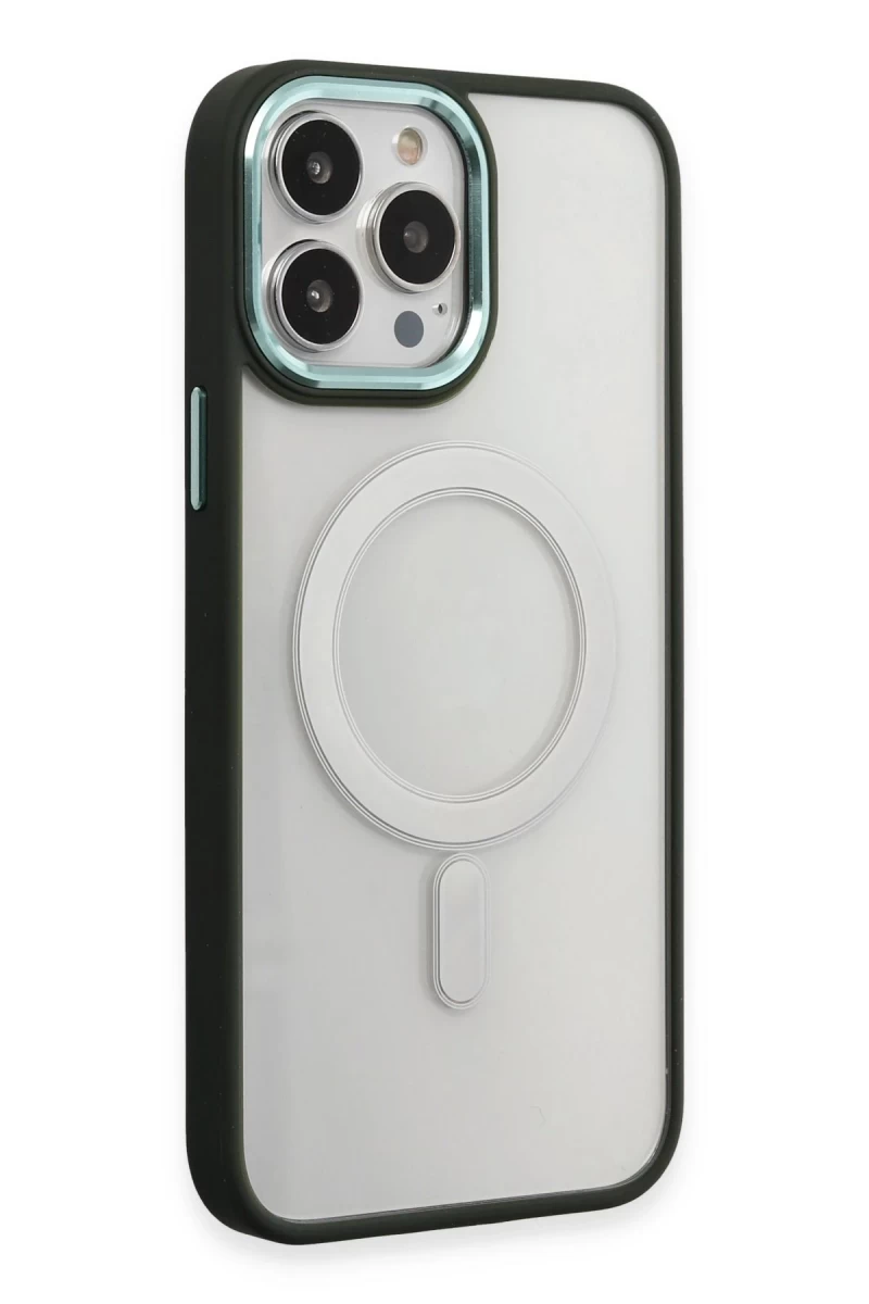 Apple iPhone 15 Pro Max Uyumlu Kılıf Room Magneticsafe Silikon - Köknar Yeşili