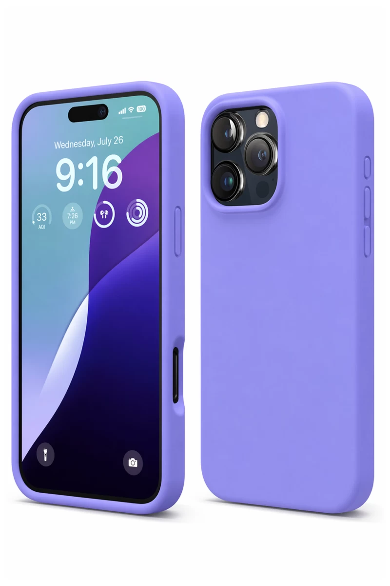 Apple iPhone 16 Pro Max Uyumlu Kılıf Nano içi Kadife Silikon - Lila
