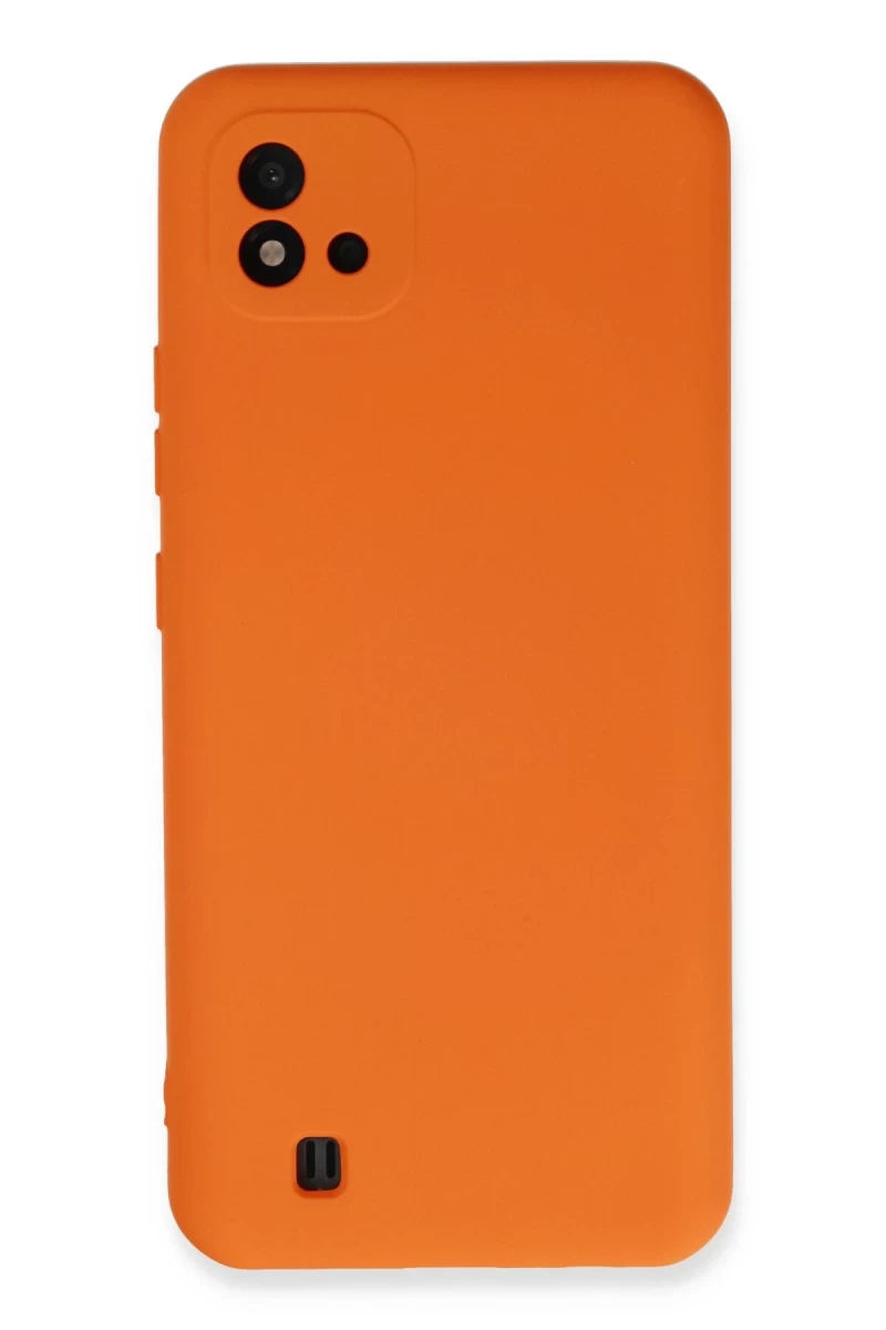 Realme C11 2021 Uyumlu Kılıf Nano içi Kadife Silikon - Turuncu