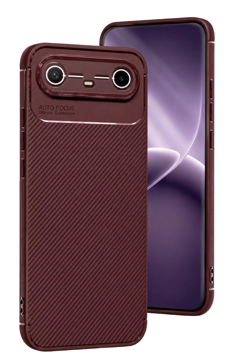 Tecno Spark Slim 5G Auto Focus Karbon Kapak - Bordo