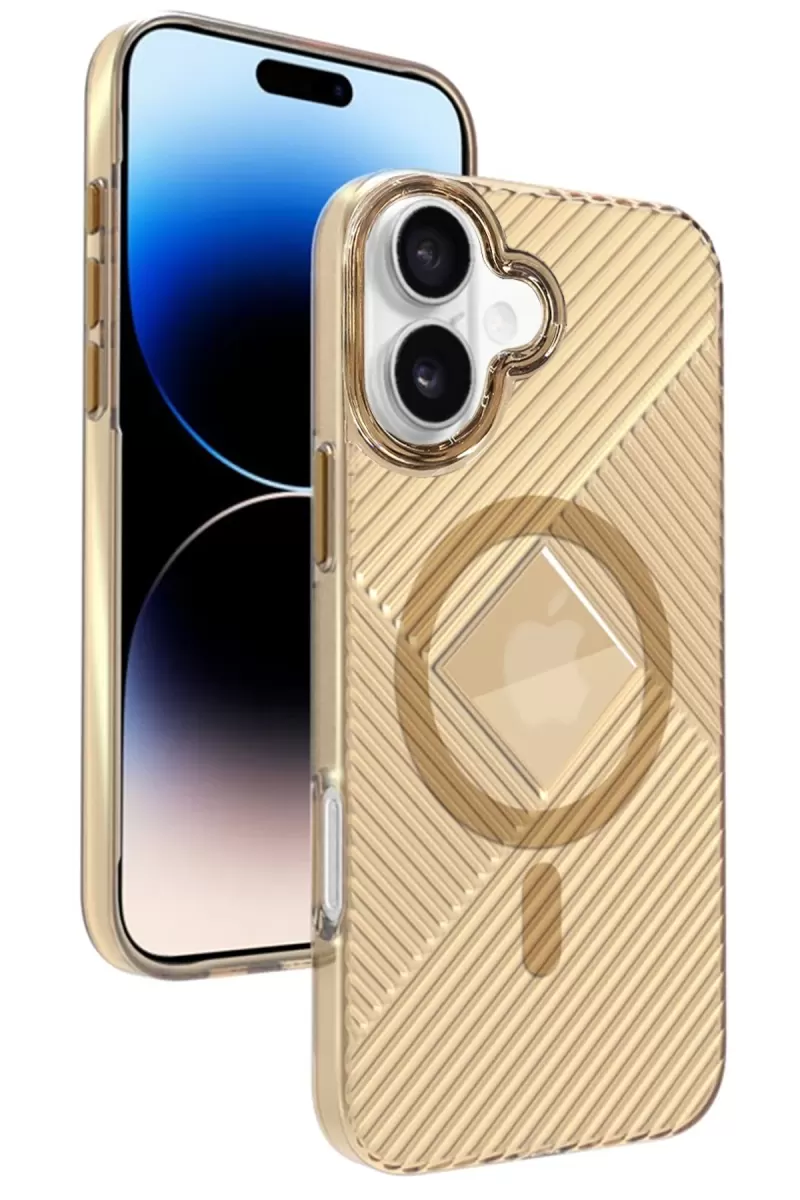 Joko Apple iPhone 16 Uyumlu Stella PC Sert Magsafe Kılıf - Gold