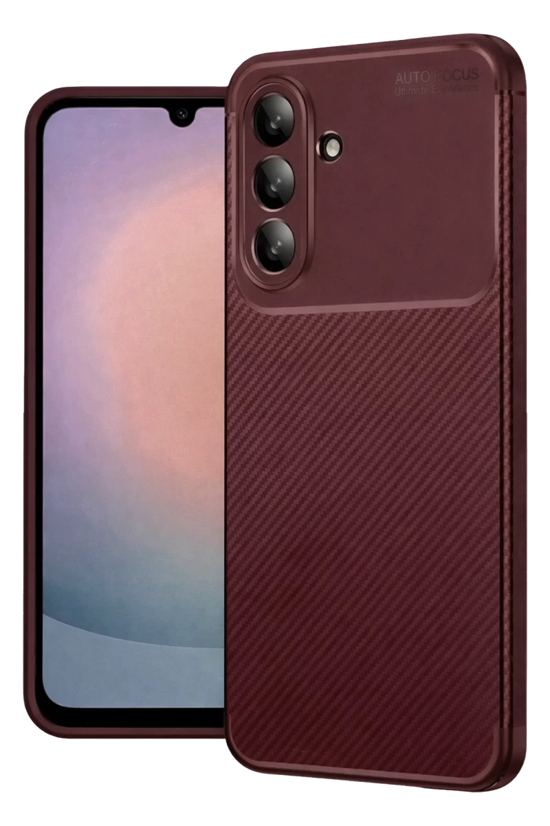 Samsung Galaxy A17 5G Uyumlu Auto Focus Karbon Kapak - Bordo