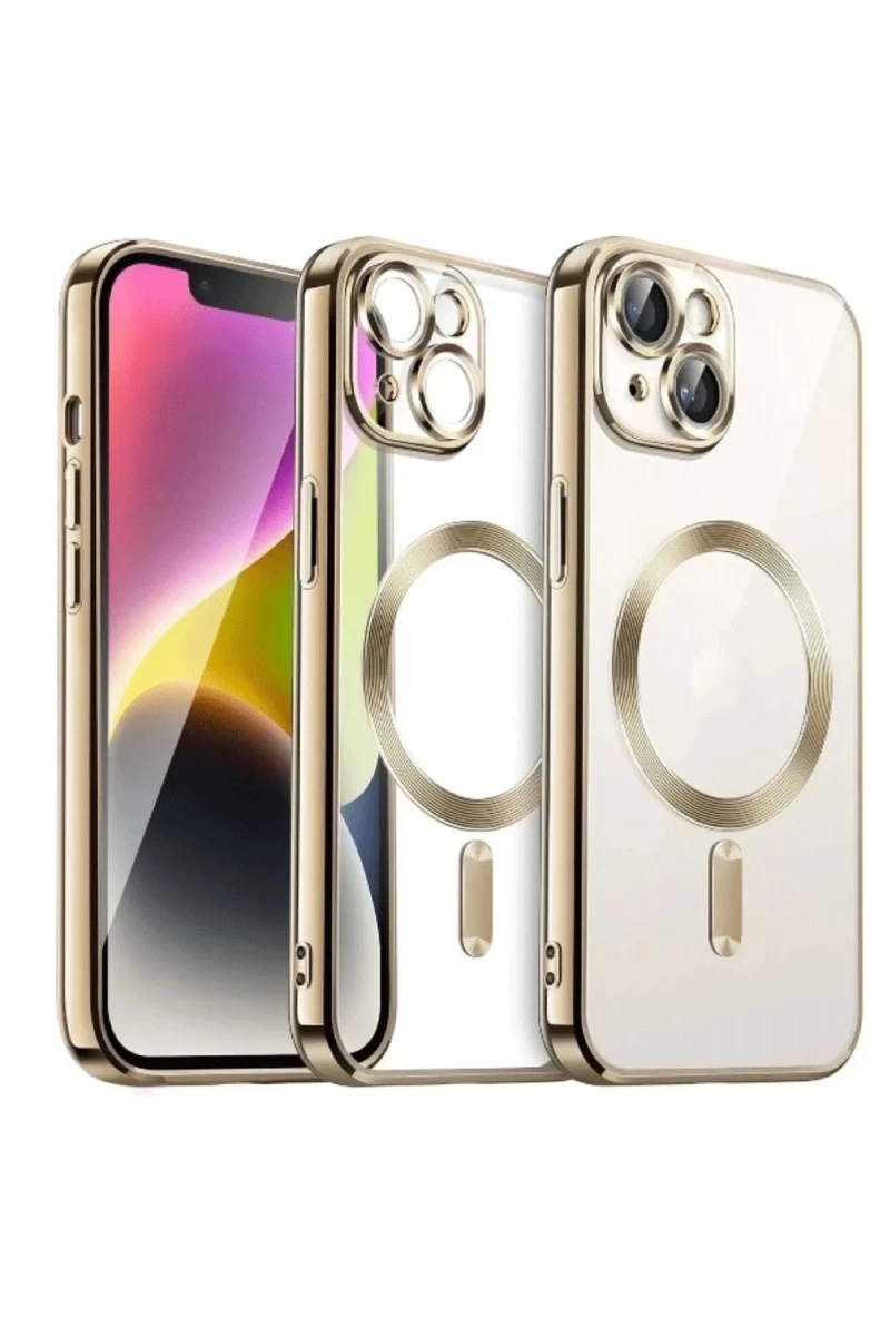 Apple iPhone 15 Uyumlu Kılıf Kross Magneticsafe Kapak - Gold
