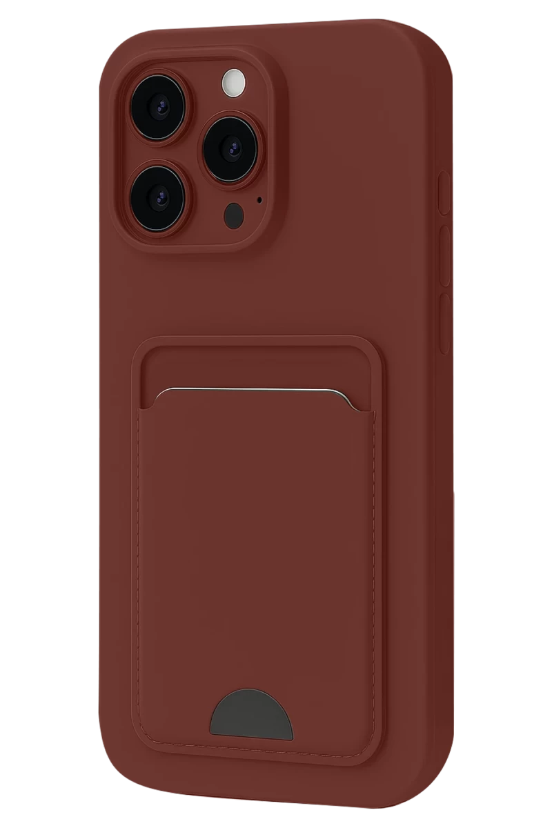 Apple iPhone 16 Pro Max Uyumlu Kılıf Kelvin Kartvizitli Silikon - Bordo